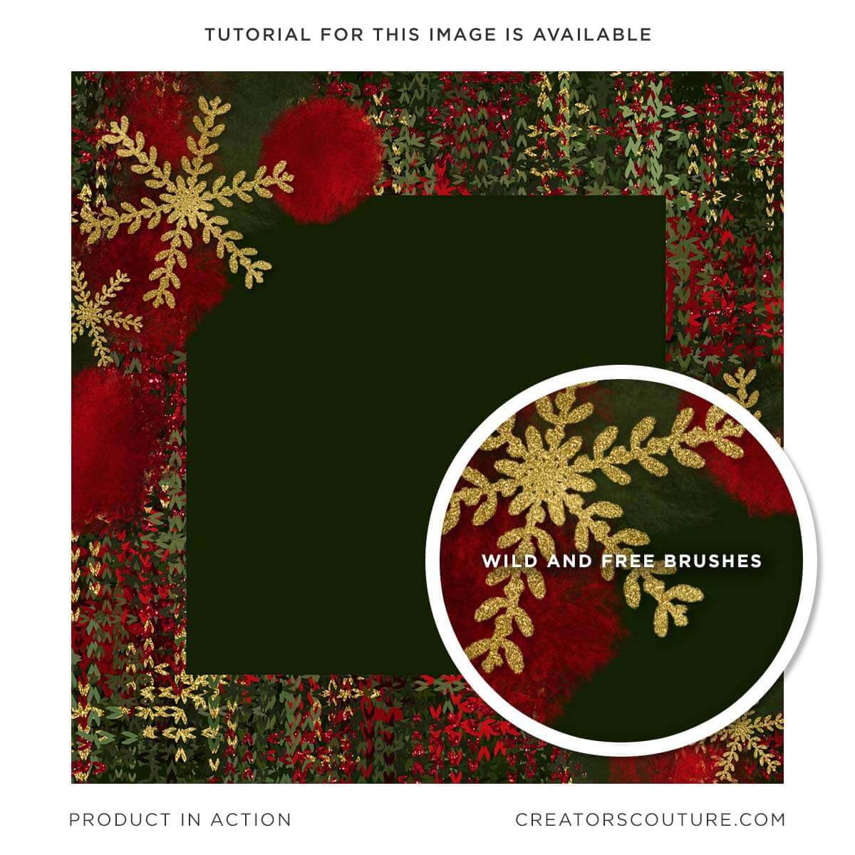 Hand-drawn Tropical Vine & Leaf Photoshop Pattern Brushes, Christmas card design