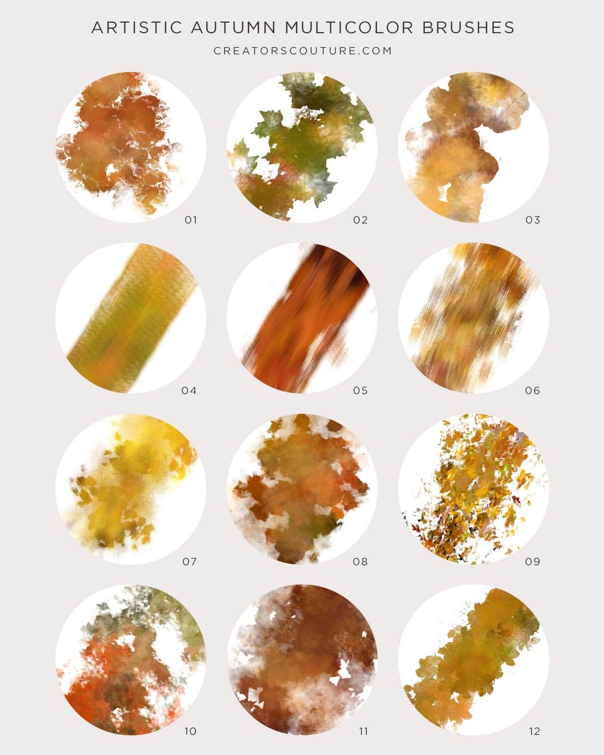  autumn and artistic multicolor photoshop brushes chart 1