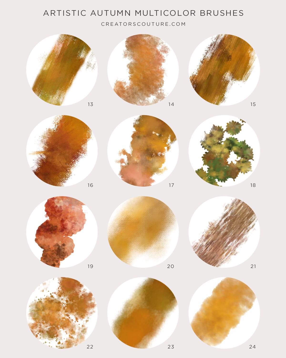 autumn and artistic multicolor photoshop brushes chart 2