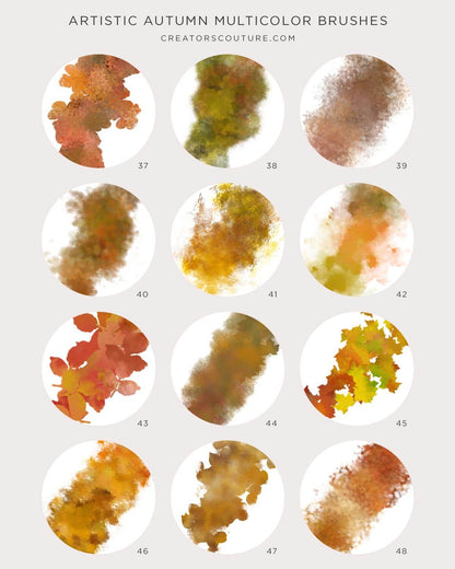 autumn and artistic multicolor photoshop brushes chart 4