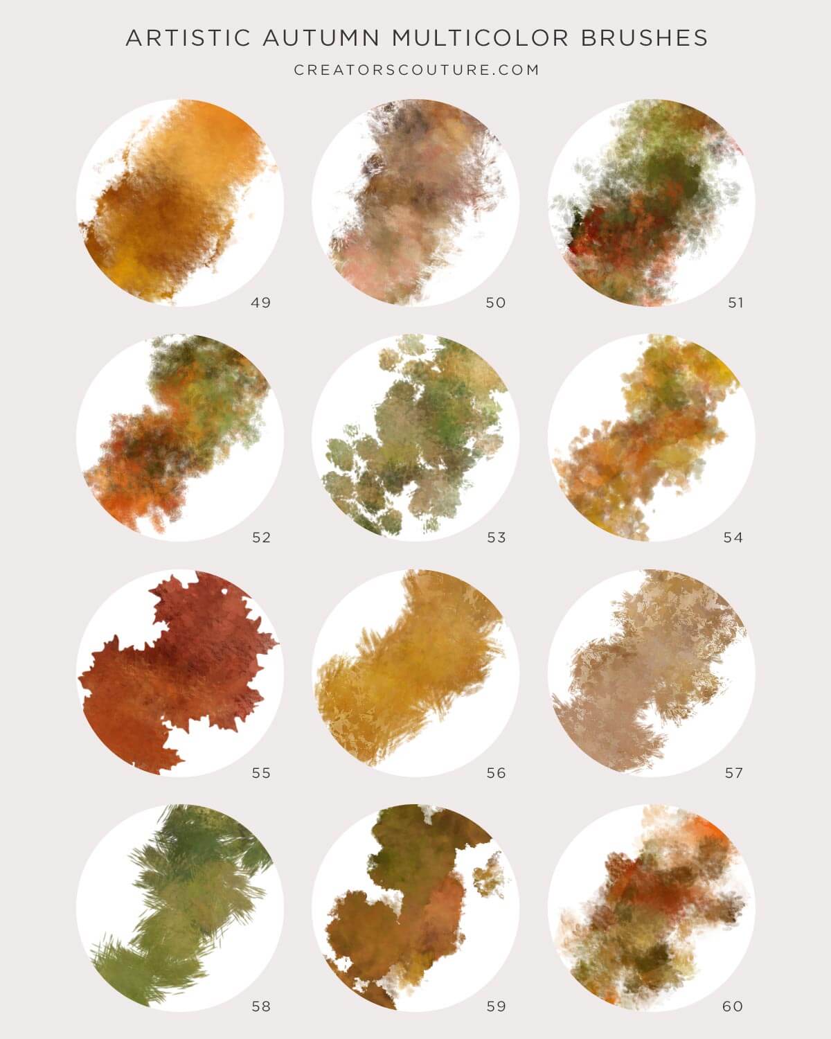 autumn and artistic multicolor photoshop brushes chart 5