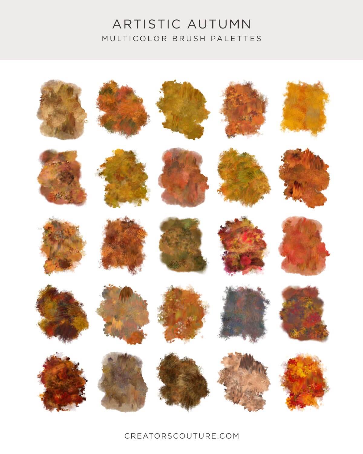  autumn and artistic multicolor photoshop brushes color palette 1