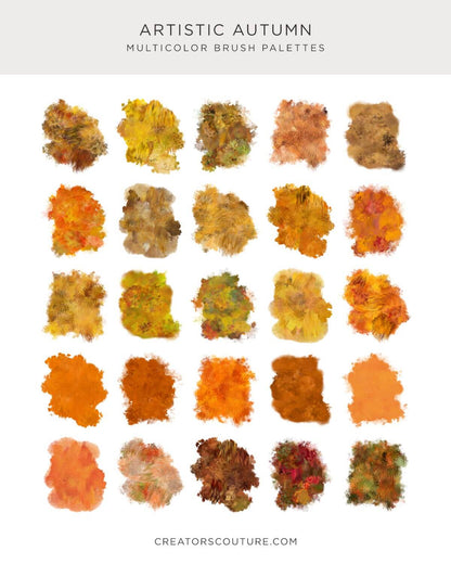  autumn and artistic multicolor photoshop brushes color palette 3