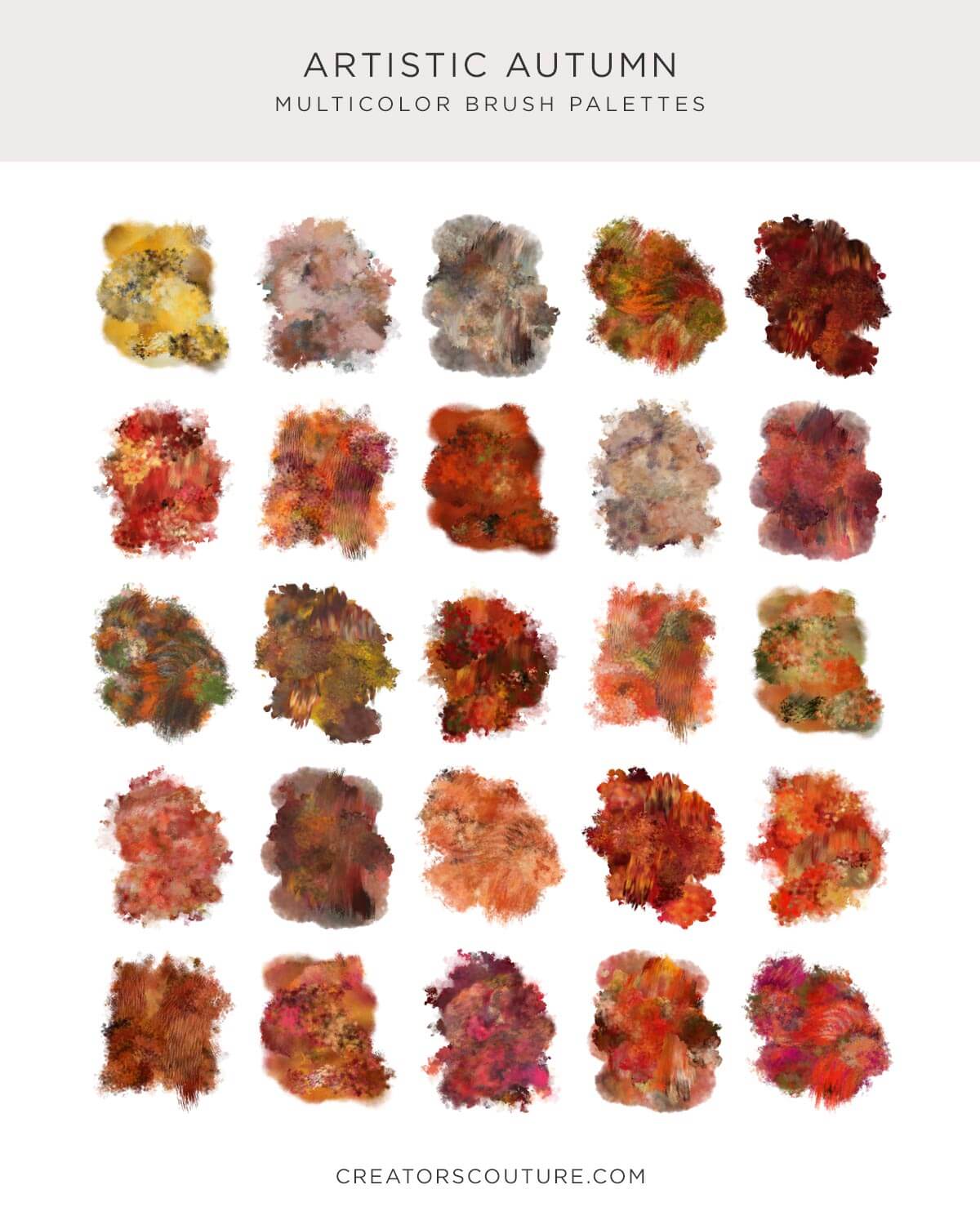  autumn and artistic multicolor photoshop brushes color palette 4