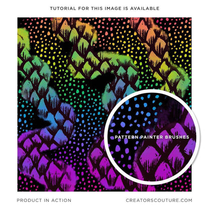 multicolor hand drawn pattern photoshop brushes, rainbow snake pattern