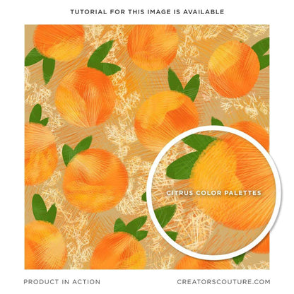 orange citrus illustration, created with citrus color blends from Creators Couture