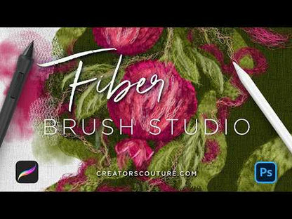 Realistic Fiber Effect Brushes - Inspired by Textile Art, Tufting, Punch Needle Embroidery, Needle Felting, & Fiber Arts | For Photoshop & Procreate