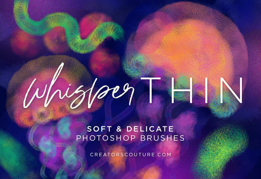 watercolor photoshop brushes with a translucent effect, cover image with artistic jellyfish illustration