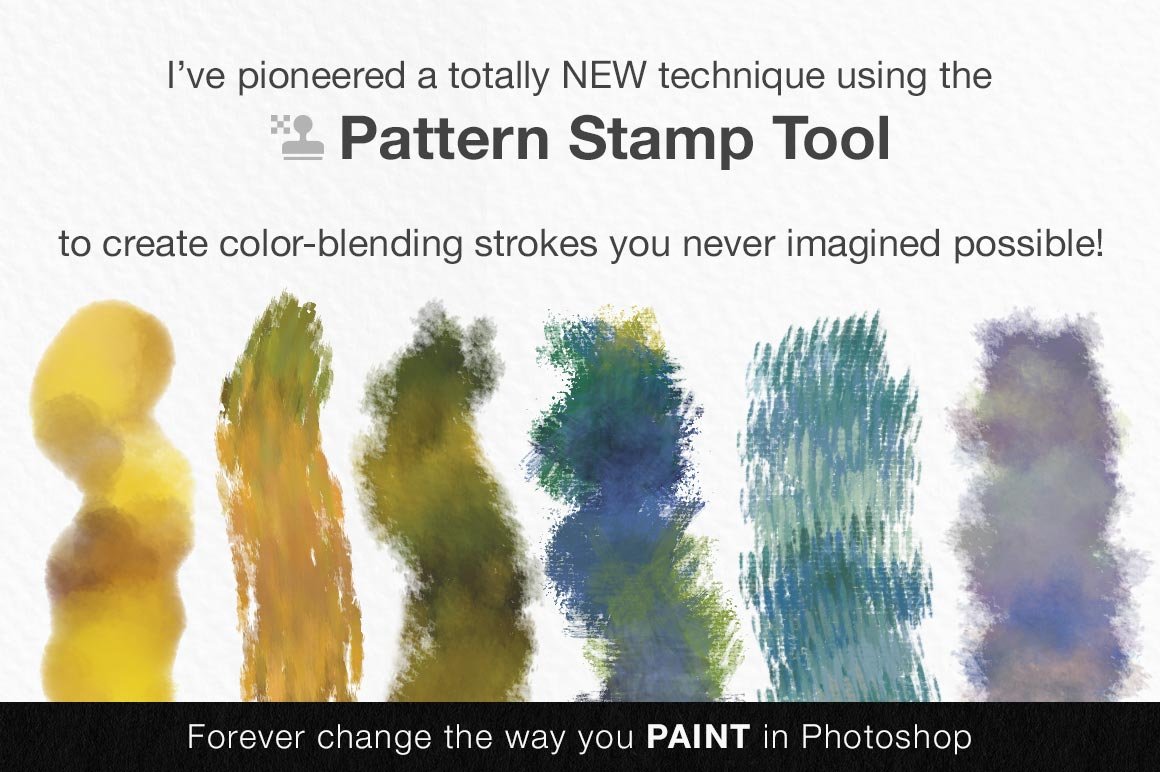 Impressionist Masters Color Blends Palette Collection & Photoshop Brush Sampler, preview of brush strokes