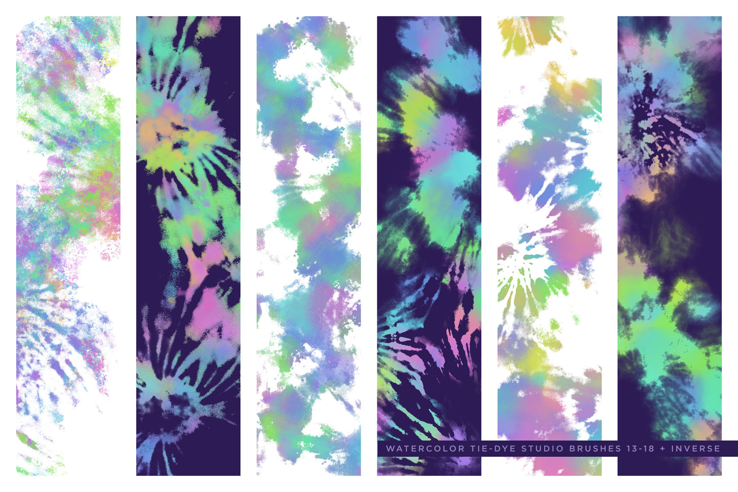 tie-dye multi-color photoshop brush preview 4