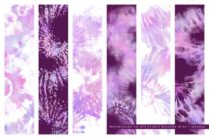 tie-dye multi-color photoshop brushes, purple brush preview