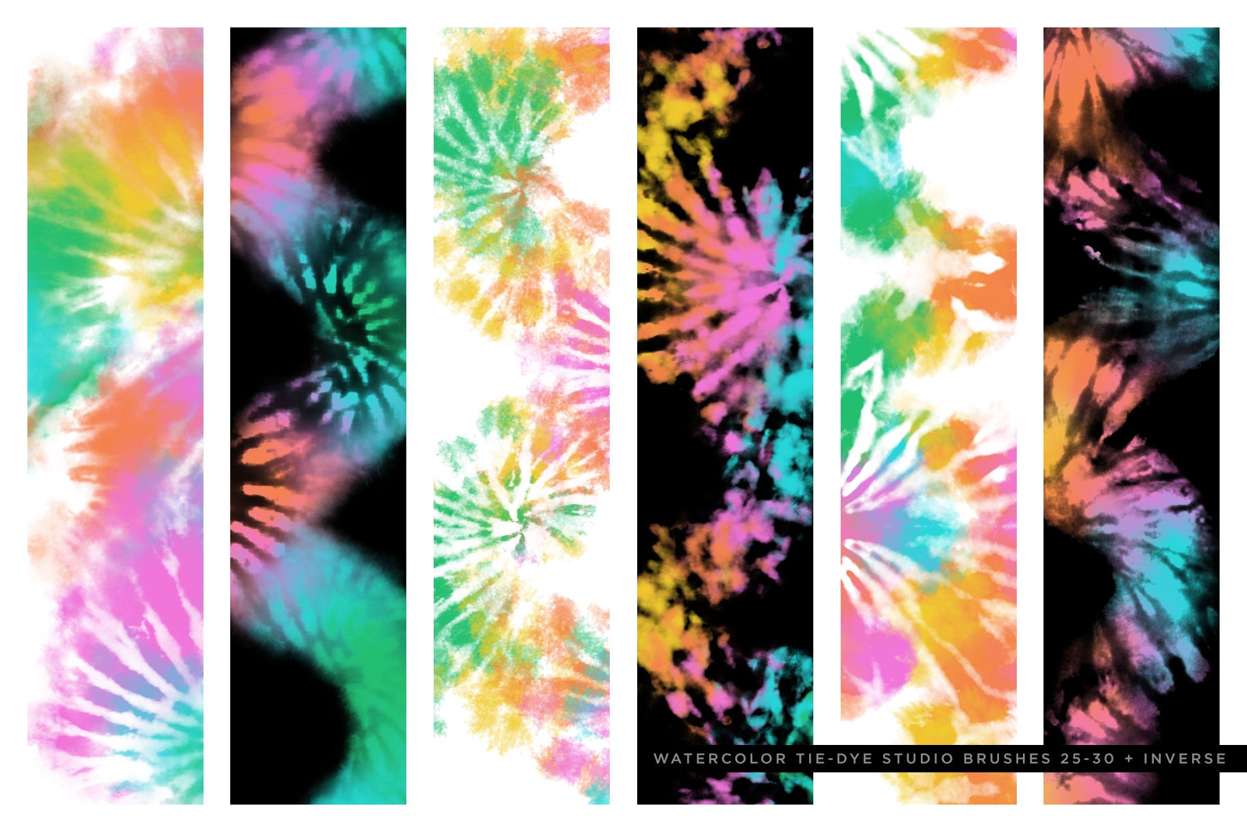 tie-dye multi-color photoshop brushes brush preview 1
