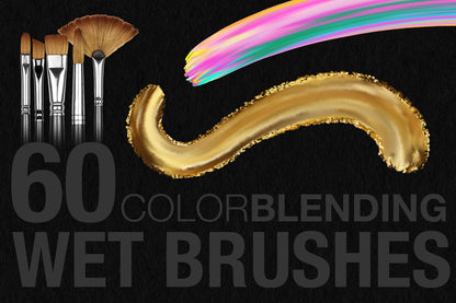 Wet Paint Photoshop Color-Blending Mixer Brushes 60 brushes
