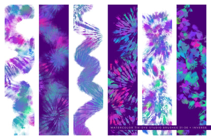 tie-dye multi-color photoshop brushes purple brush preview