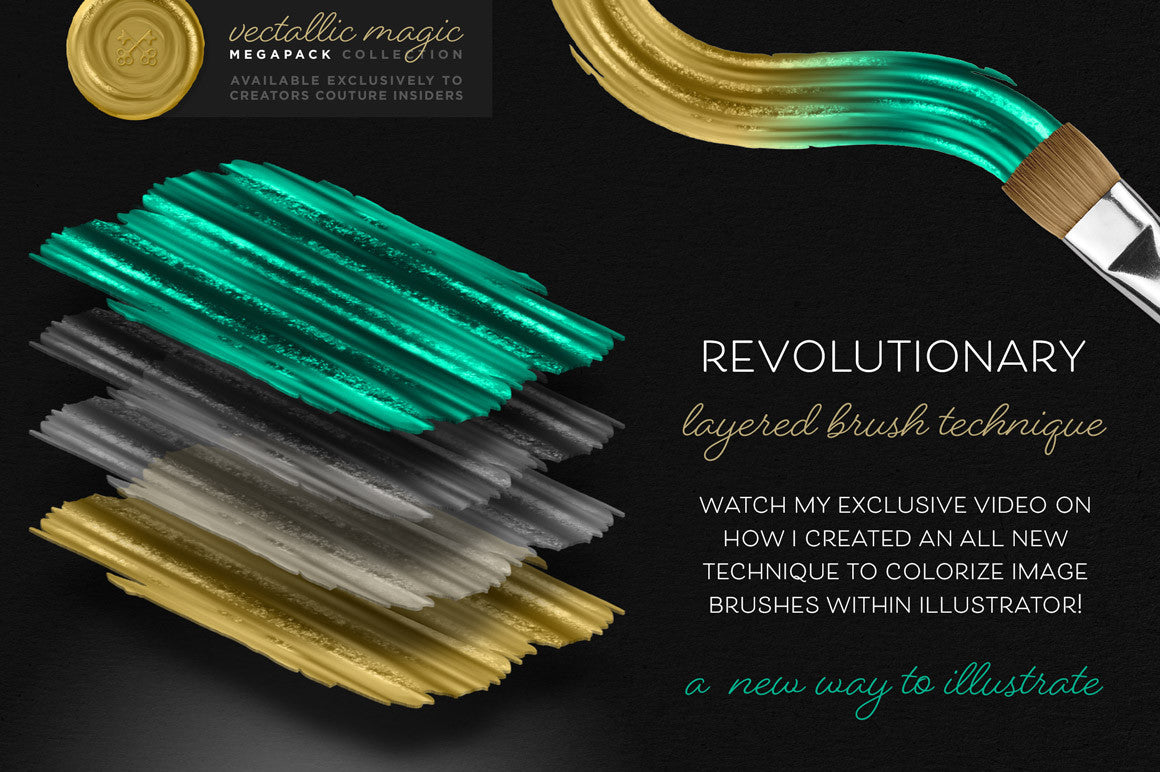 Vectallic Magic Illustrator Brush Revolution: The Megapack - Creators Couture