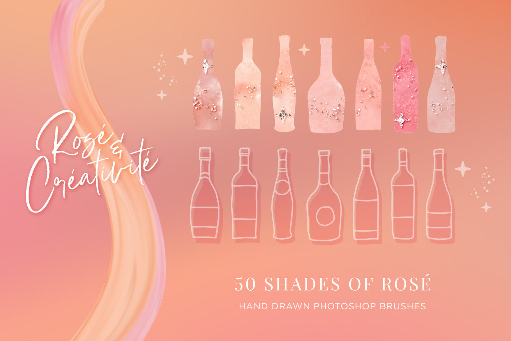 50 Shades of Rosé Wine-Inspired Color Palette & Brush Collection ...