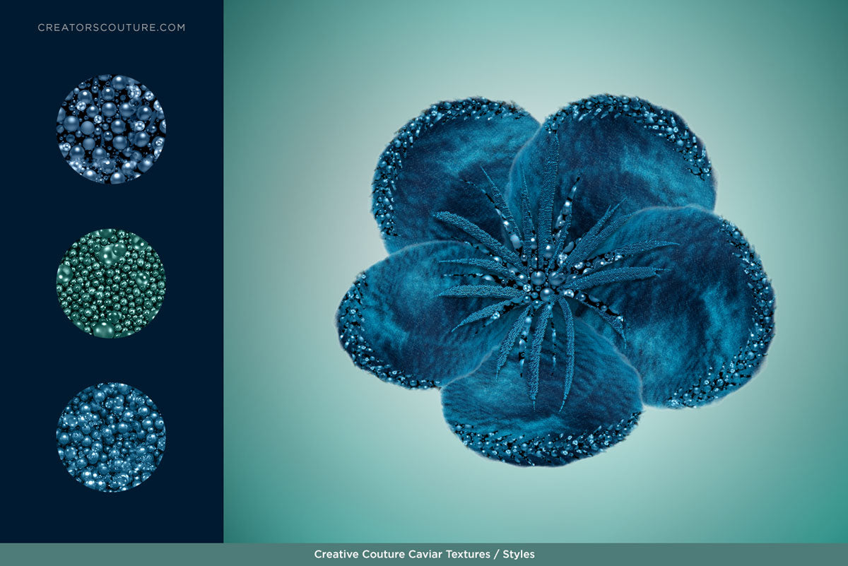 caviar style applied to flower illustration