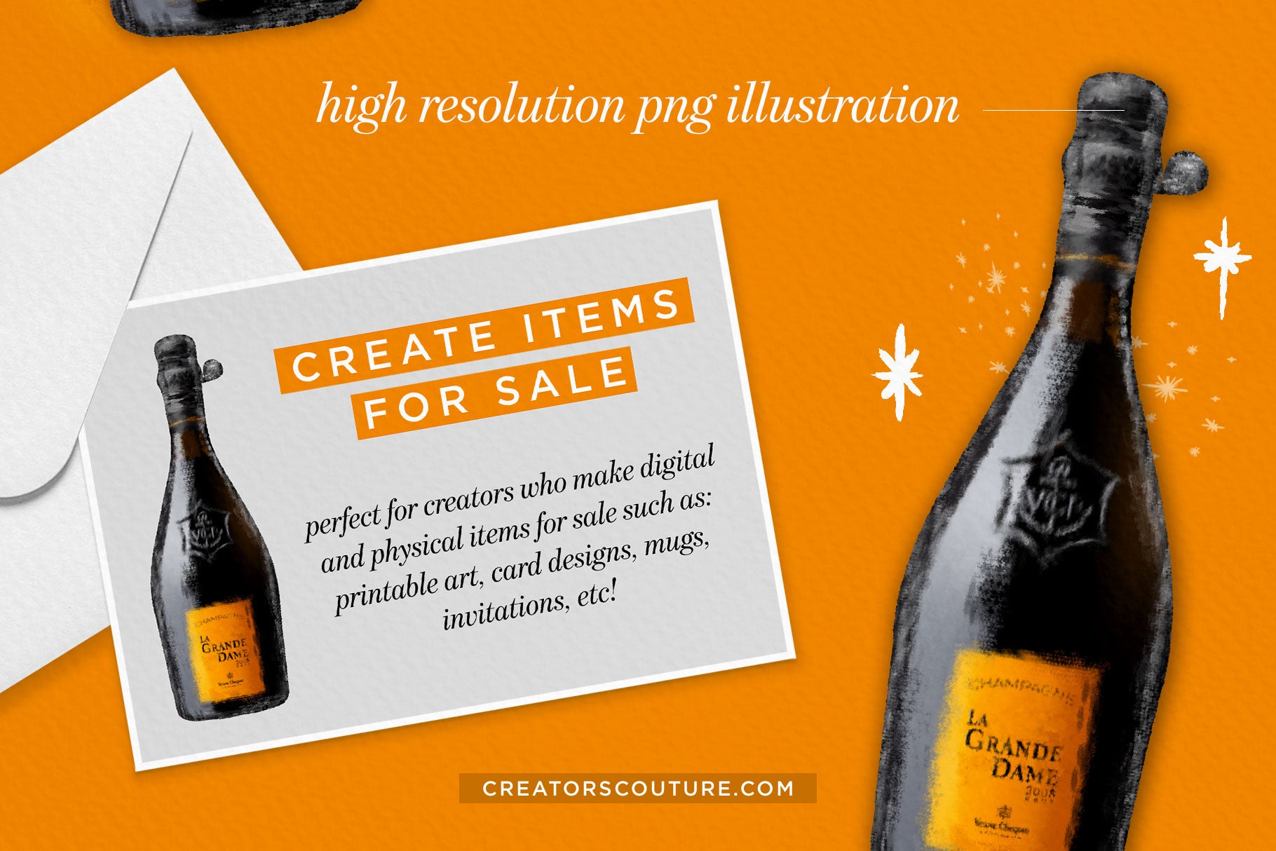 Luxe Champagne Graphic Illustration + Creative Kit - Creators Couture