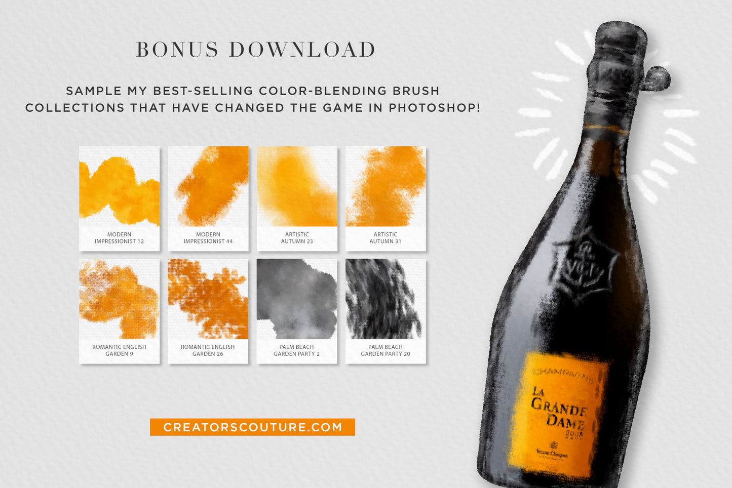 Luxe Champagne Graphic Illustration + Creative Kit - Creators Couture