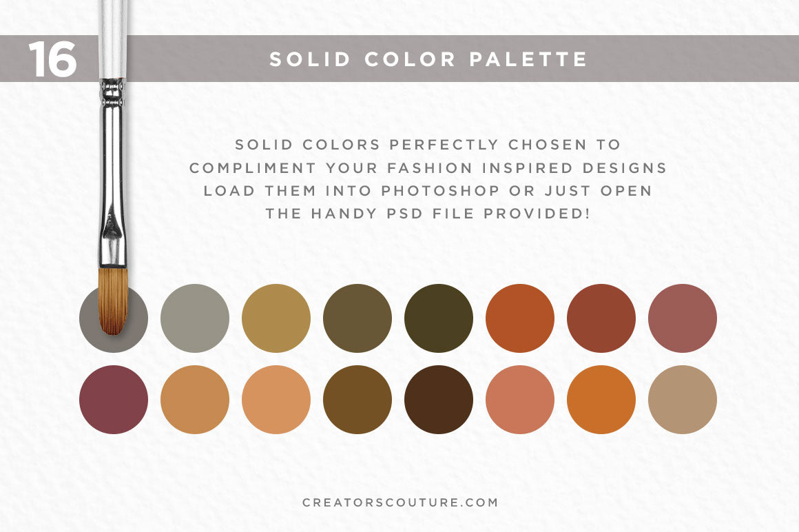 Color Couture "Earthy & Fantastical" | Fashion Inspired Photoshop Brush Color Palettes - Creators Couture