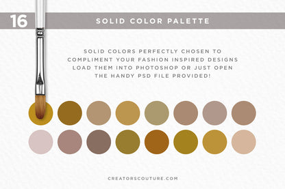 Color Couture "Gilded Undergrowth" | Fashion Inspired Photoshop Brush Color Palettes - Creators Couture