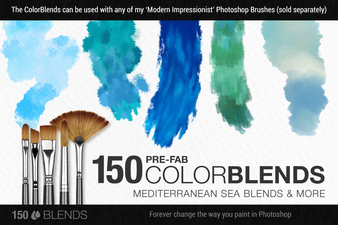 Colors of the Côte d'Azur Impressionist Photoshop Brush Color Palettes, mediterranean sea blends