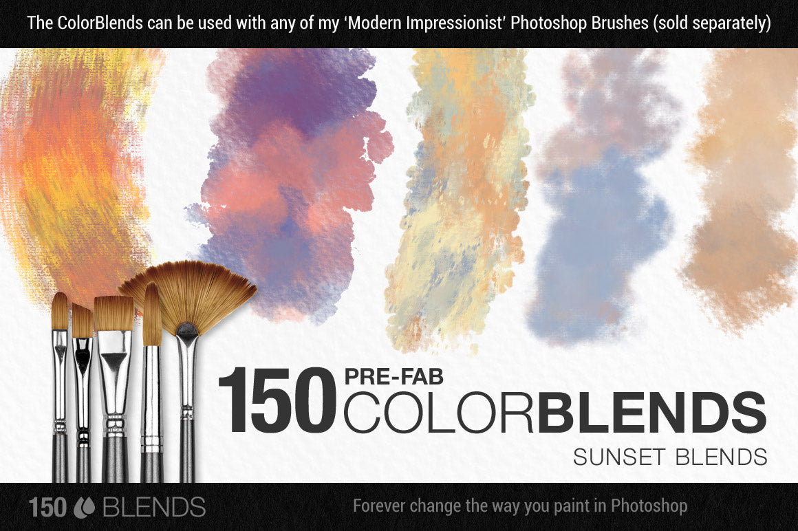 Colors of the Côte d'Azur Impressionist Photoshop Brush Color Palettes, sunset blends
