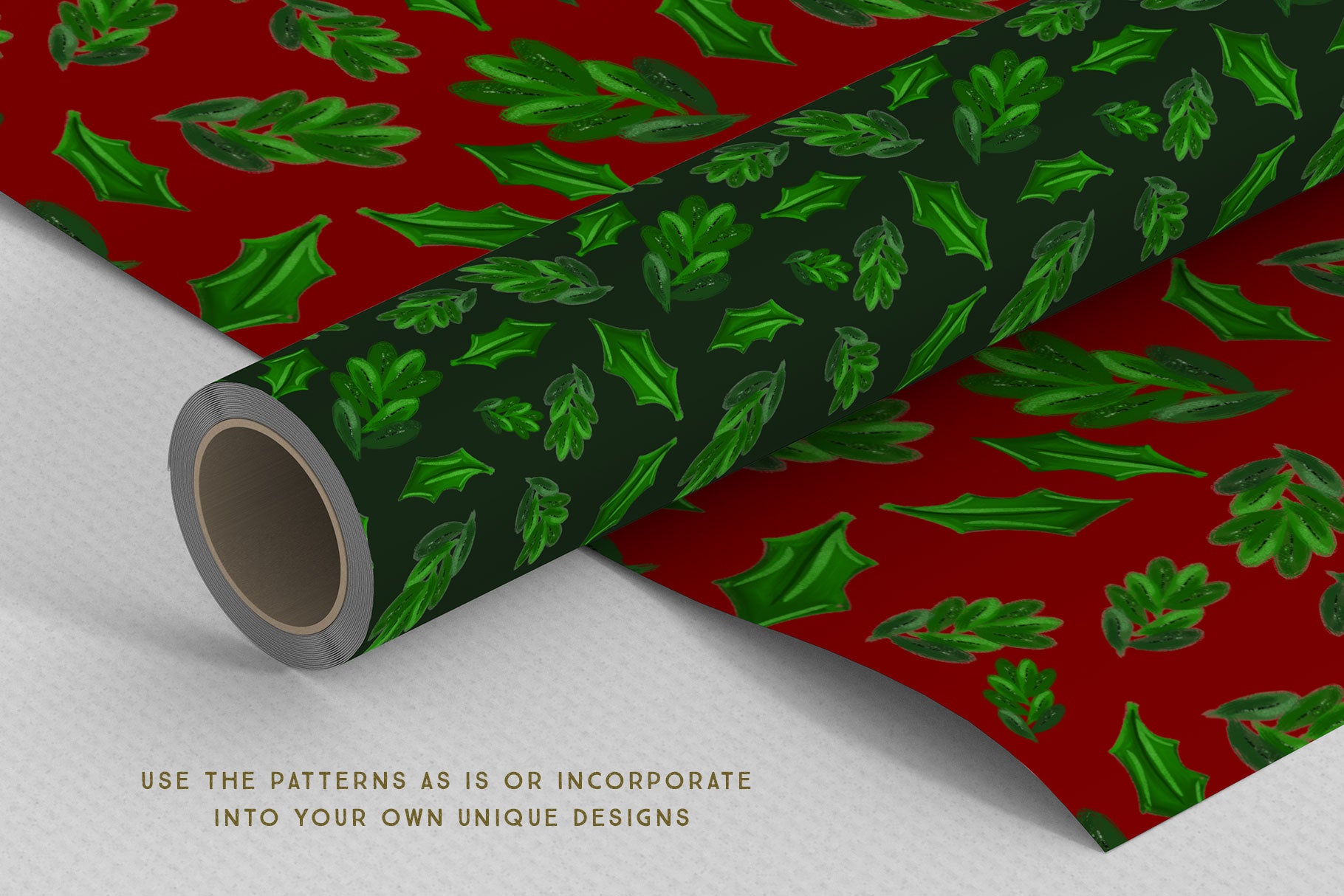 Luxe Christmas & Holiday Greenery Alphabets: make holiday wrapping paper