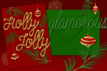 Luxe Christmas & Holiday Greenery Alphabets: holiday card design