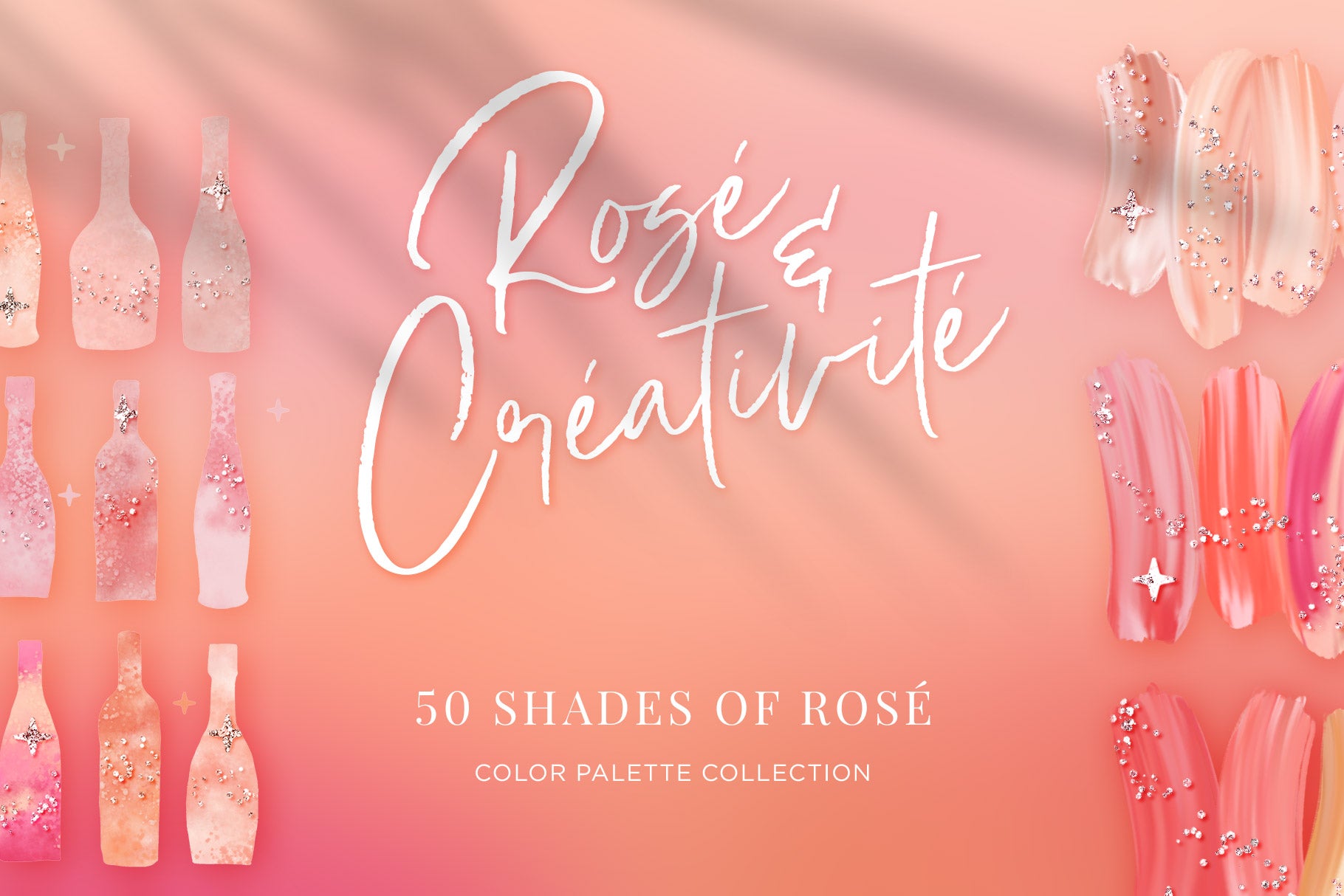 50 Shades of Rosé Wine-Inspired Color Palette & Brush Collection ...