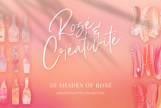 Rosé wine themed Color Palette & Color-Blending Brush Collection, cover image