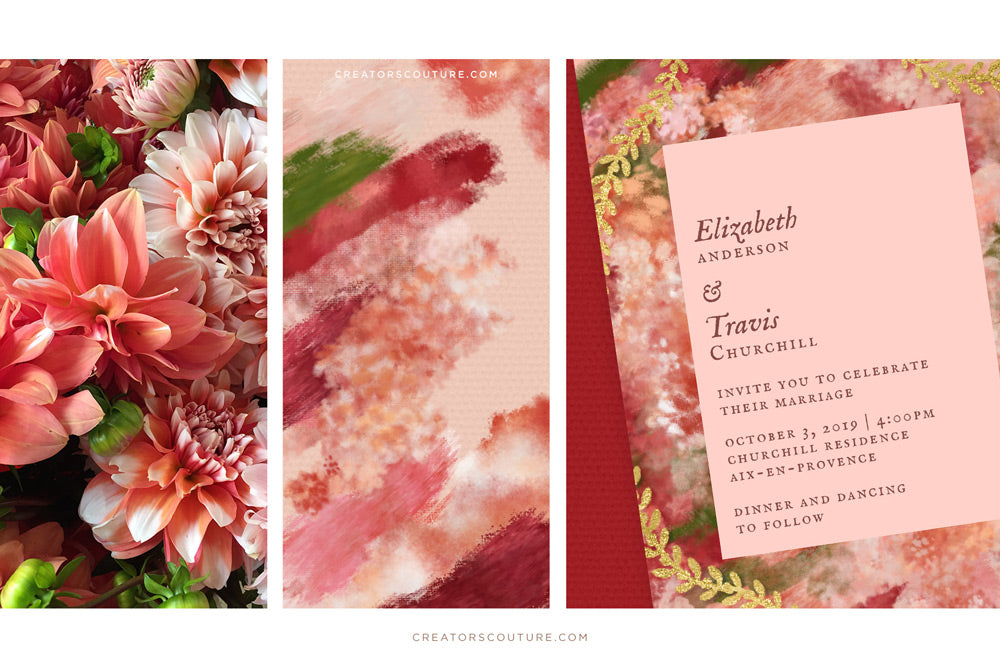 floral and foliage photoshop brushes for wedding and feminine designs wedding invitation sample