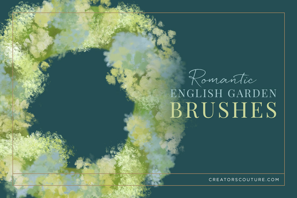 floral and foliage photoshop brushes for wedding and feminine designs wreath illustration