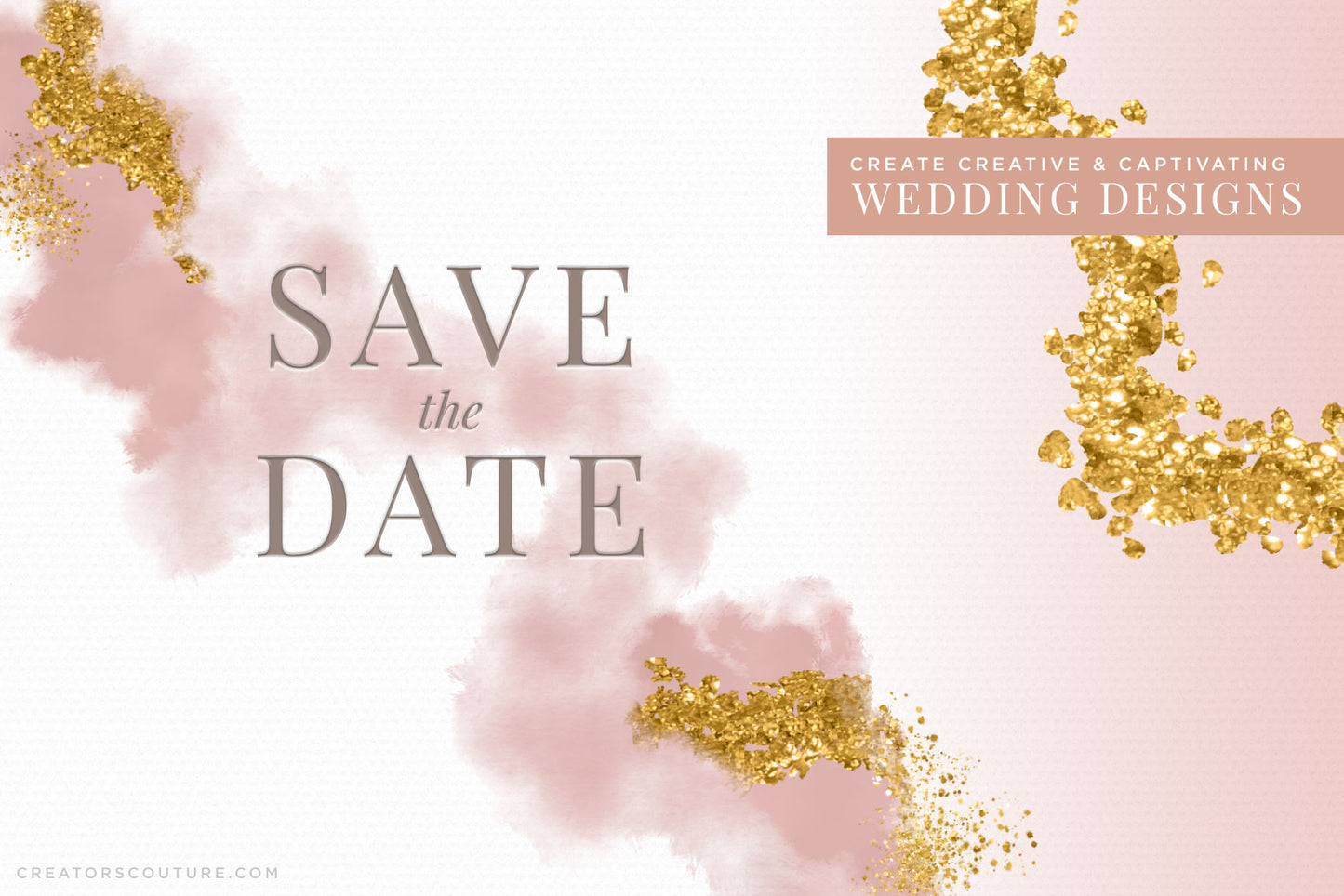 24k liquid, metallic gold photoshop brush preview, wedding design sample