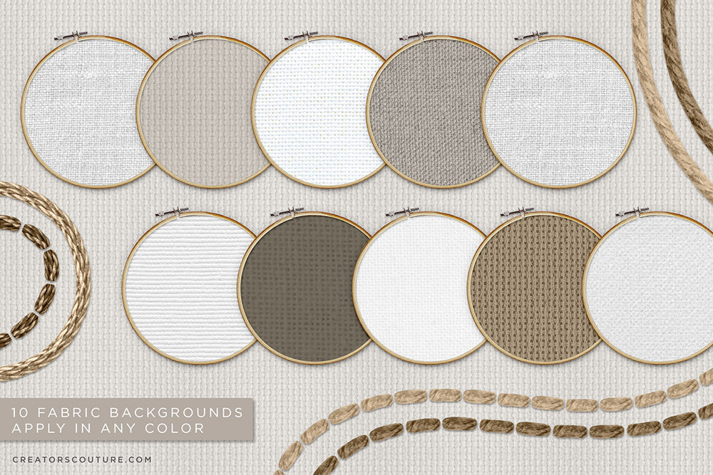 embroidery fabric digital backgrounds, Illustrator Thread Brushes for a Hand-Embroidered Illustration Effect