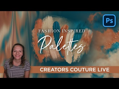 abstract art tutorial using teal and peach color palette collection