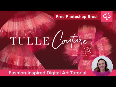 tutorial for how to load and use multicolor Tulle and organza inspired photoshop brushes