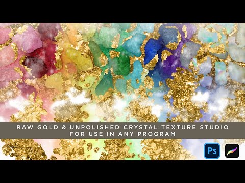 LIVE demo and video  tutorial for raw gold and unpolished crystal textures