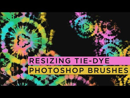 Tie-Dye Watercolor Photoshop Brushes - Multi-Color Tie-Dye Effects