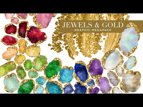 Luxe Illustrated Gemstones: Jewel, Crystal, Birthstone, Gem Artwork