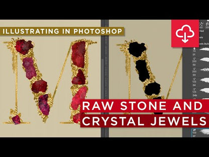 Gem, Crystal, & Birthstone Photoshop Brush Studio & Color Palettes