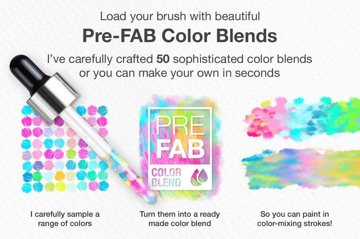 Palm Beach Garden Party Color-Blending Watercolor Photoshop Brushes color palette explainer