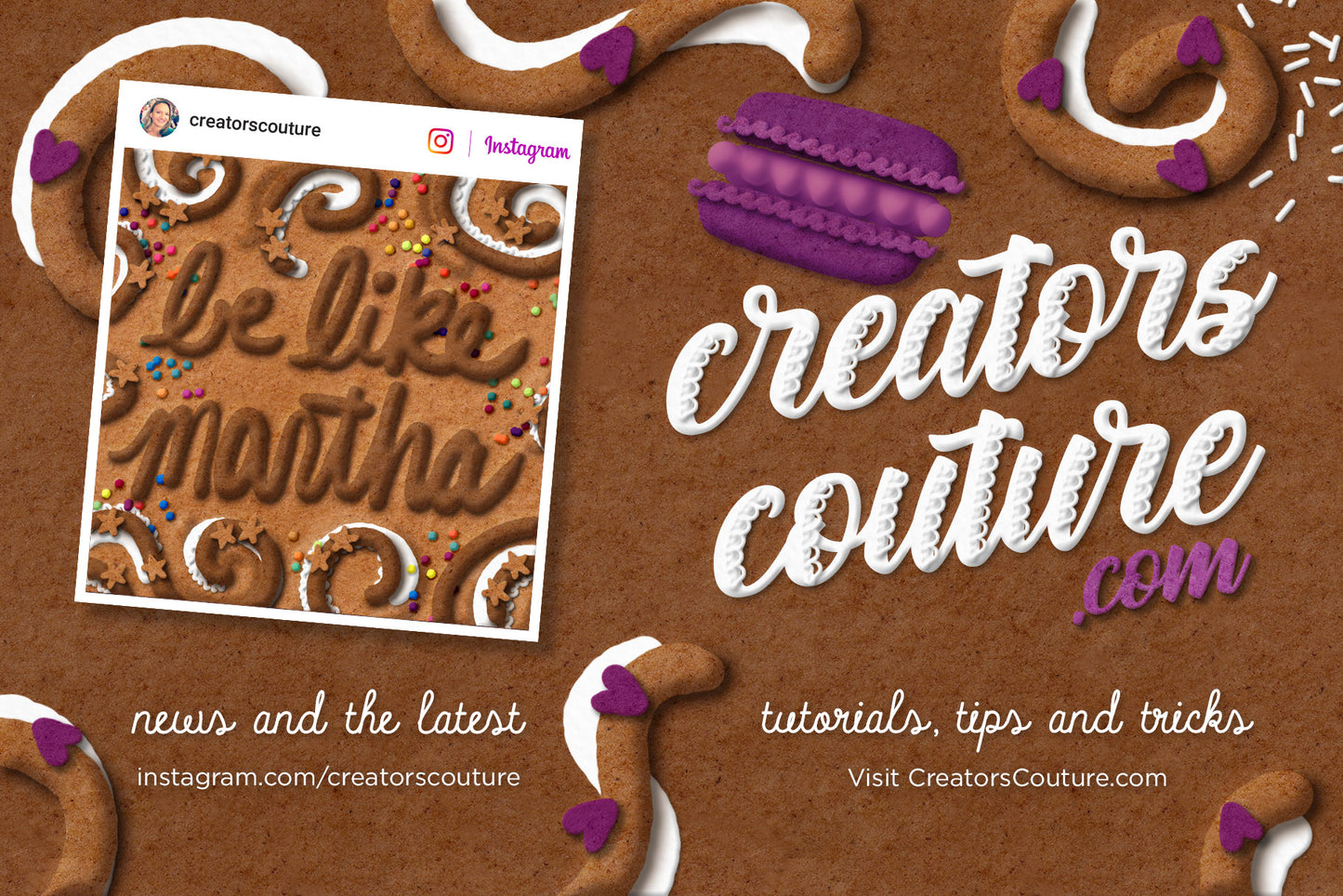Gingerbread, Cookie, & Cake Graphic & Lettering Effects for Photoshop, tutorials