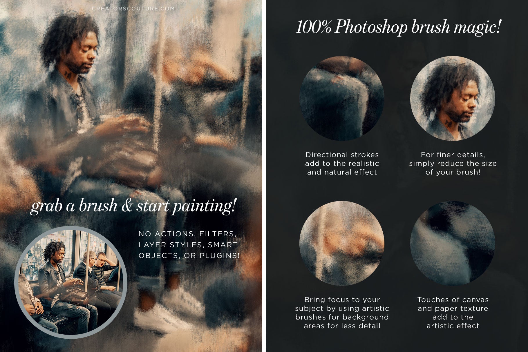 impressionist painting effect photoshop brush studio, explaining brush features