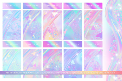 Iridescent & Holographic Photoshop Brushes, Color Palettes, & Effects preview 6