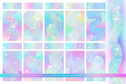 Iridescent & Holographic Photoshop Brushes, Color Palettes, & Effects brush preview 3