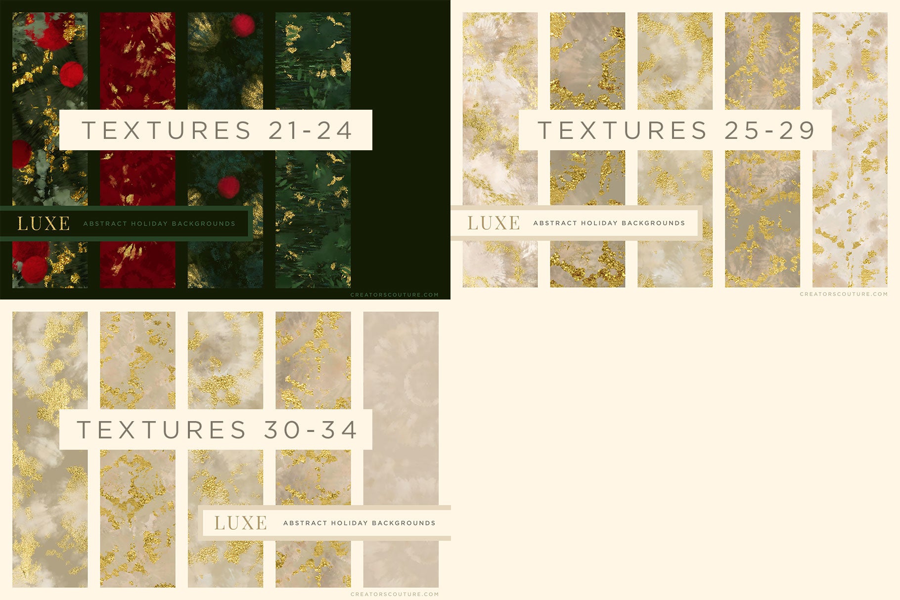 Luxe Christmas: Abstract Holiday Painted Backgrounds, reference chart 2
