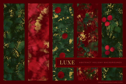 Luxe Christmas: Abstract Holiday Painted Backgrounds, previews 4