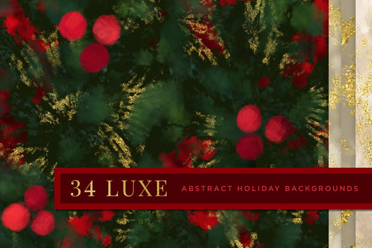 Luxe Christmas: Abstract Holiday Painted Backgrounds, cover image