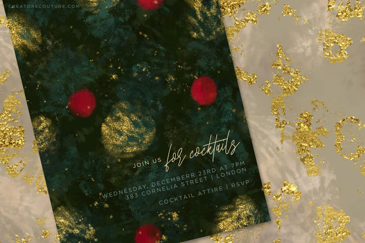 Luxe Christmas: Abstract Holiday Painted Backgrounds, holiday invitation design